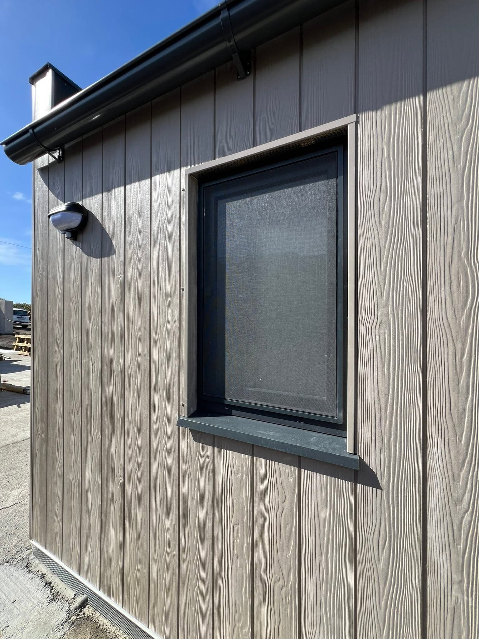 Modular outbuilding with modern cladding